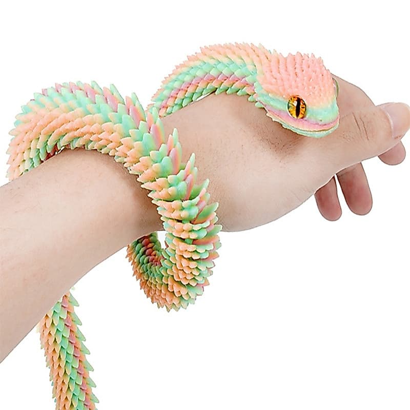 Brinquedo de Cobra Impressão 3D Flexível Móvel Alívio de Estresse Exquisito Adorável Animal de Estimação