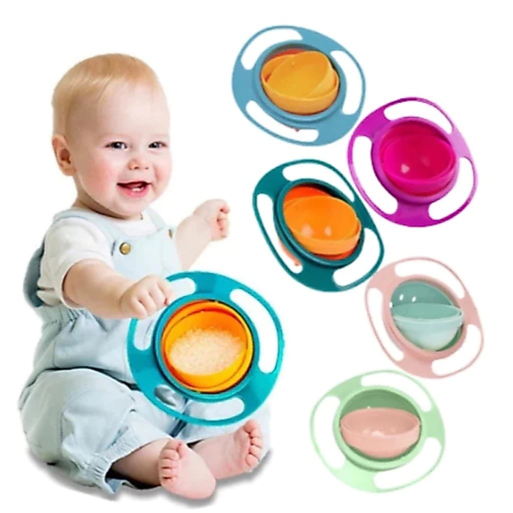 Prato Mágico Giratório 360° Infantil  Seguro para Bebês Alimento Não Cai