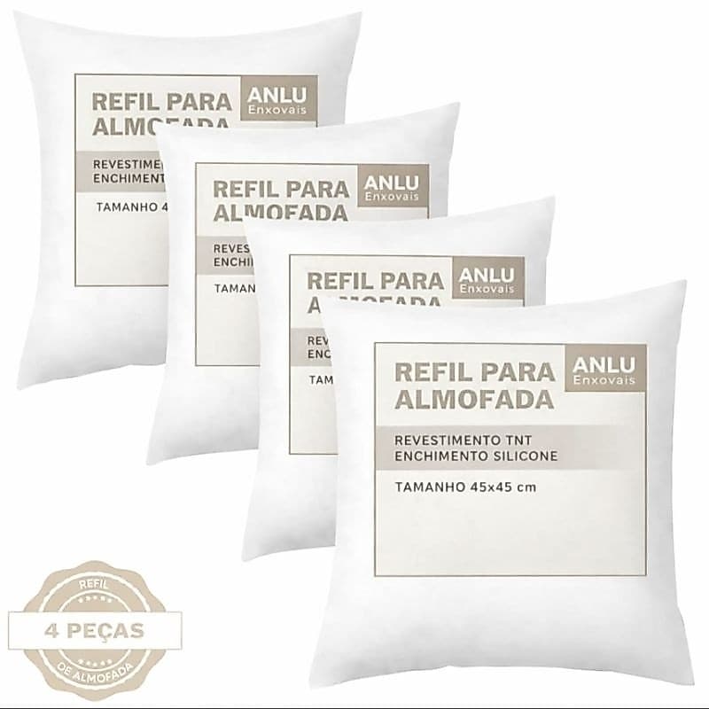 Kit Enchimento Refil Almofada 45x45 cm - Silicone Alta Qualidade