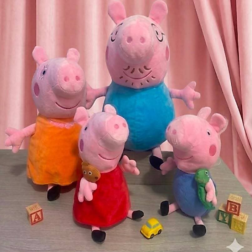 Pelúcia Peppa Pig e George Musical - 23 cm - Antialérgico - Família Peppa Pig - Brinquedo de Criança - Pelúcia para Bebê