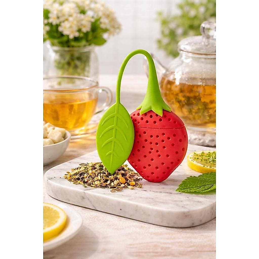 Infusor de Chá em Silicone Formato Morango