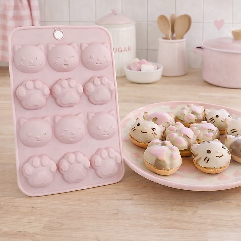 Molde Forma Silicone Para Chocolate Gelo De Gatinho Patinhas