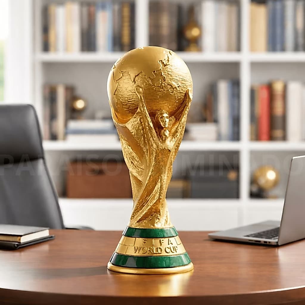 Troféu Taça Copa do Mundo FIFA 2026 Decoração Premium 15cm 20cm 25cm Presente Futebol