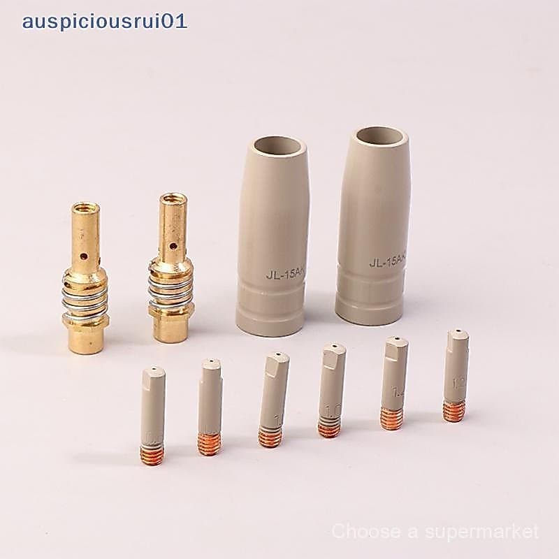 Conjunto de 9 peças 0.8/1.0/1.2mm para tocha de soldagem MIG, bico de gás, suporte de cabeça, componentes de proteção, b