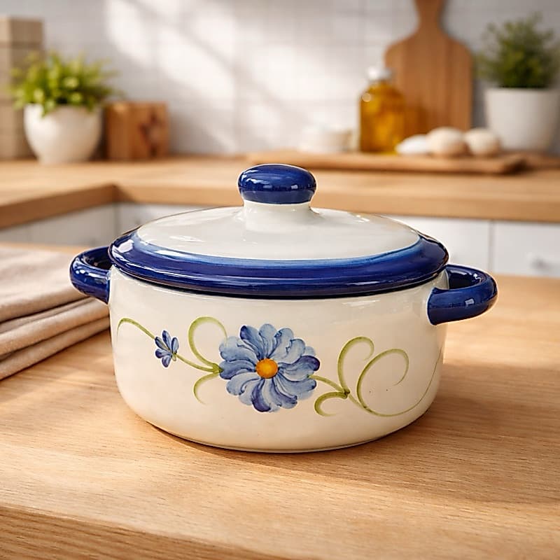 Panelinha Caçarola com Tampa de Cerâmica Mini Caçarola- Perfeito para Porções individuais