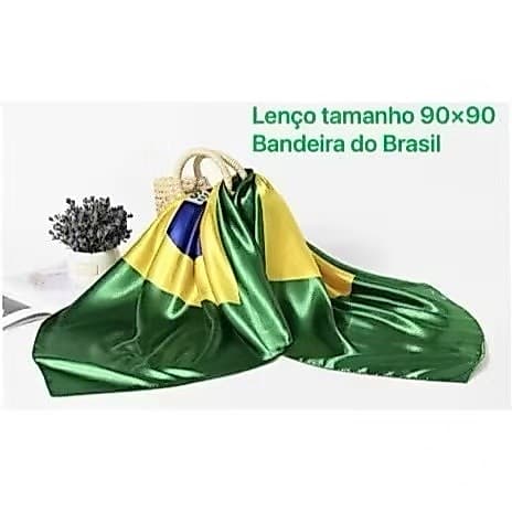 Lenço Multiuso de Seda Estamapa Bandeira do Brasil (90x90 cm)ou(50x50cm)