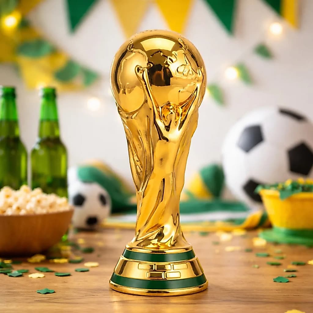 Troféu da Copa do Mundo FIFA 2026 Taça Dourada Réplica Troféu de Futebol Decoração
