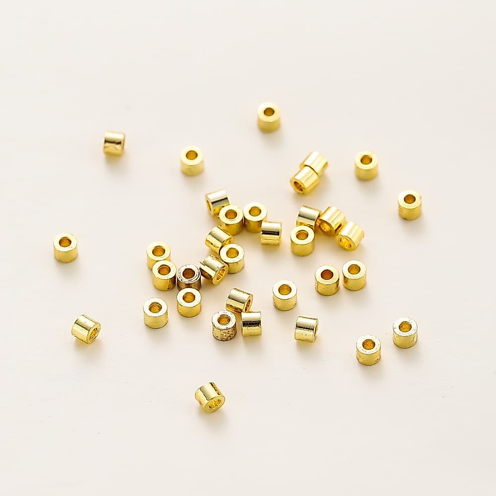 ST.kunkka 100pcs2 * 2,5mm 18K Retenção De Cor Contas Espaçadoras De Ouro real Sem Desbotamento Tubo De Cobre Adequado Pa