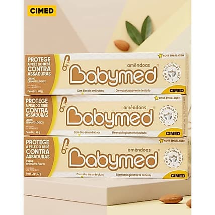 Kit c/3 Pomadas Para Assadura Babymed Amêndoas Cimed 45g