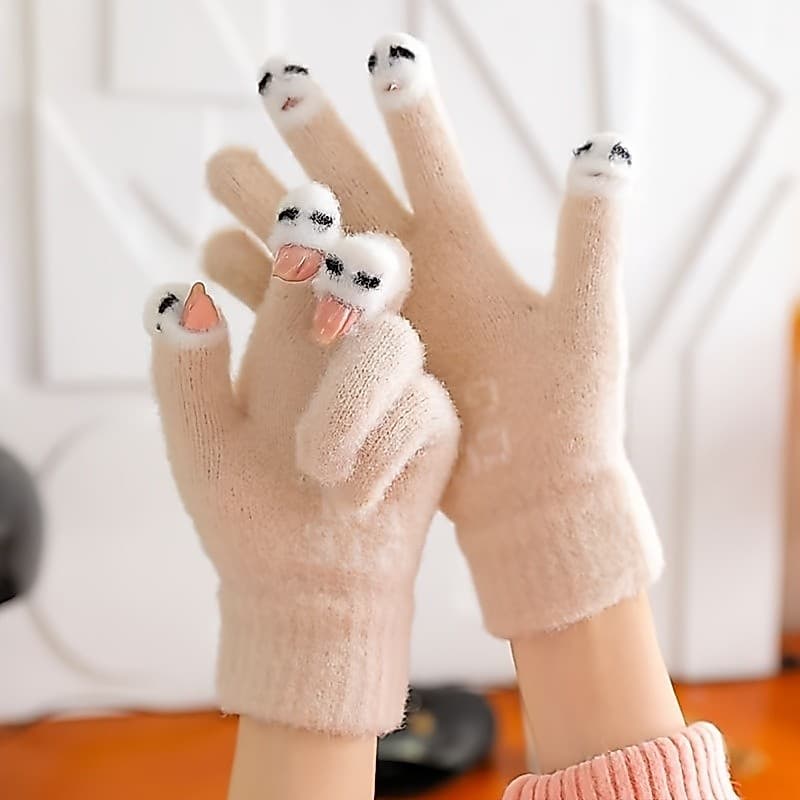 Luvas de Inverno Femininas - Forradas com Lã Quente, Luvas de Inverno com Função Touchscreen - Design Elástico de Dedo I