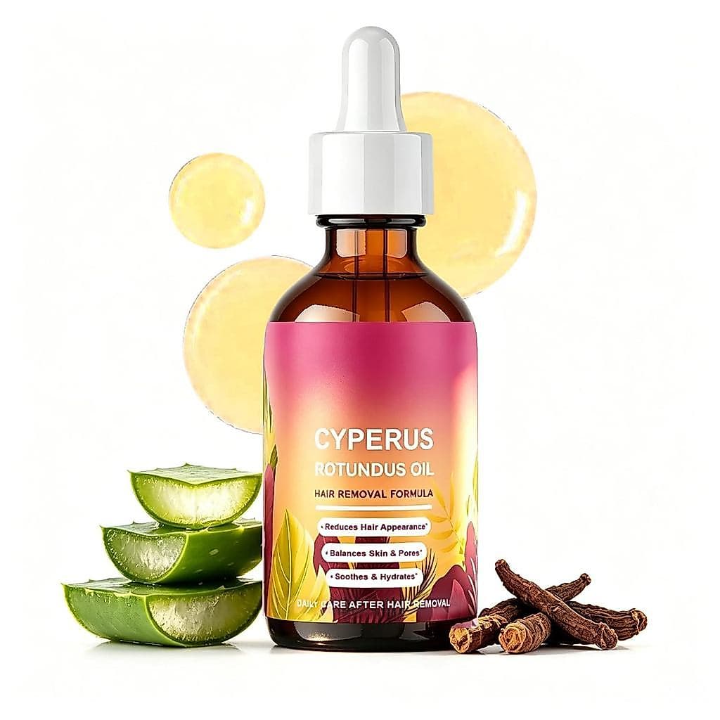 Óleo de Cyperus Rotundus, Óleo Hidratante Natural para o Corpo, 60ml |   Infundido com jojoba e rosa mosqueta, acabament