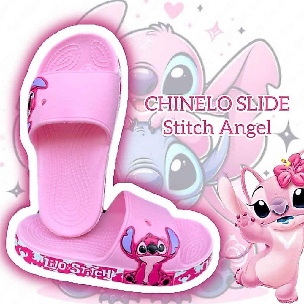 Chinelo Infantil Slide Nuvem Dinossauro Angel Stitch Sandália Criança Menino e Menina borracha