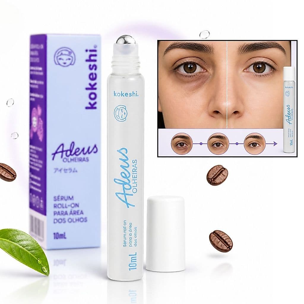 Sérum Roll-On Adeus Olheiras Kokeshi 10ml Original — Reduz Olheiras e Inchaço