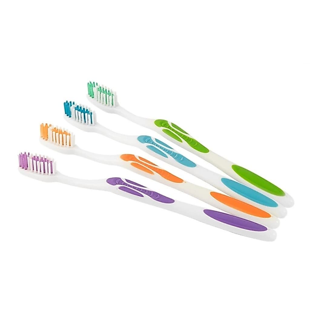 Kit 12 Escovas de Dente Adulto Média com Capa Protetora e Limpador de Língua Atacado Higiene Bucal