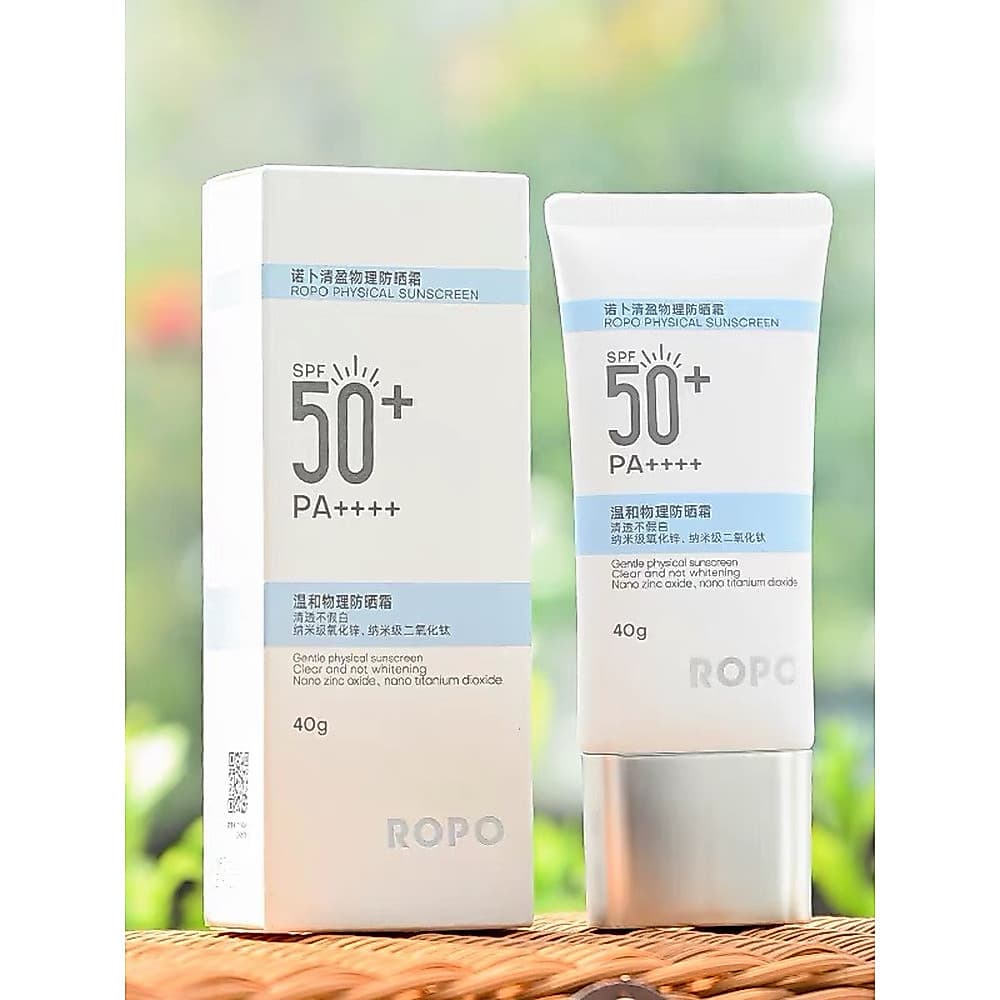 R ROPO Suave Protetor Solar Físico Creme Isolamento Anti-Ultravioleta Refrescante Primavera Verão Loção Protetor Solar F