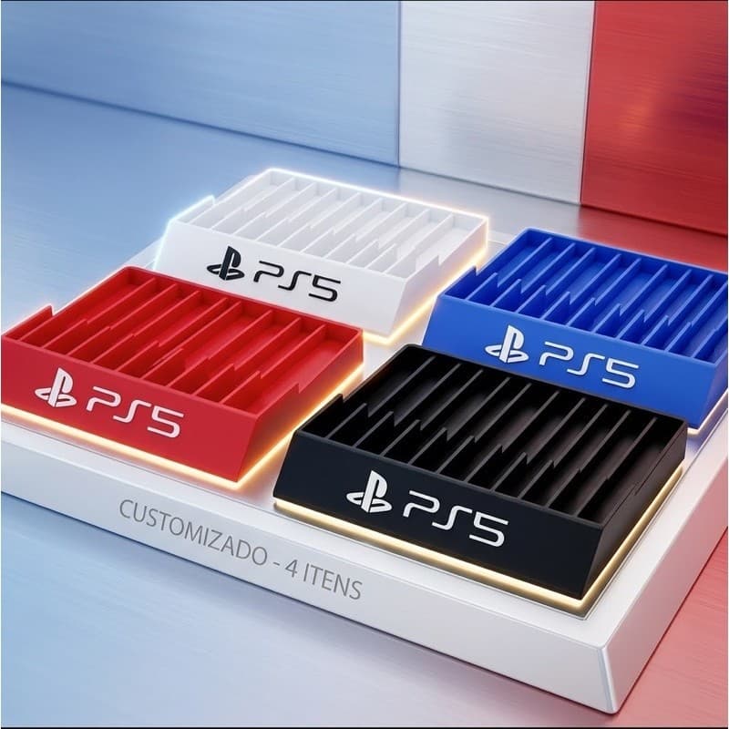 Suporte Porta Jogos PS5 | Organizador PlayStation 5 | Base 3D Gamer Premium