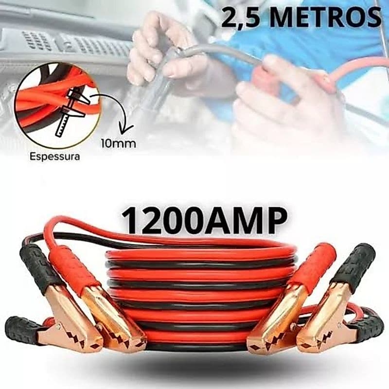 Cabo auxiliar de bateria  Transmissão chupeta  1200Mah 1,85 Metros