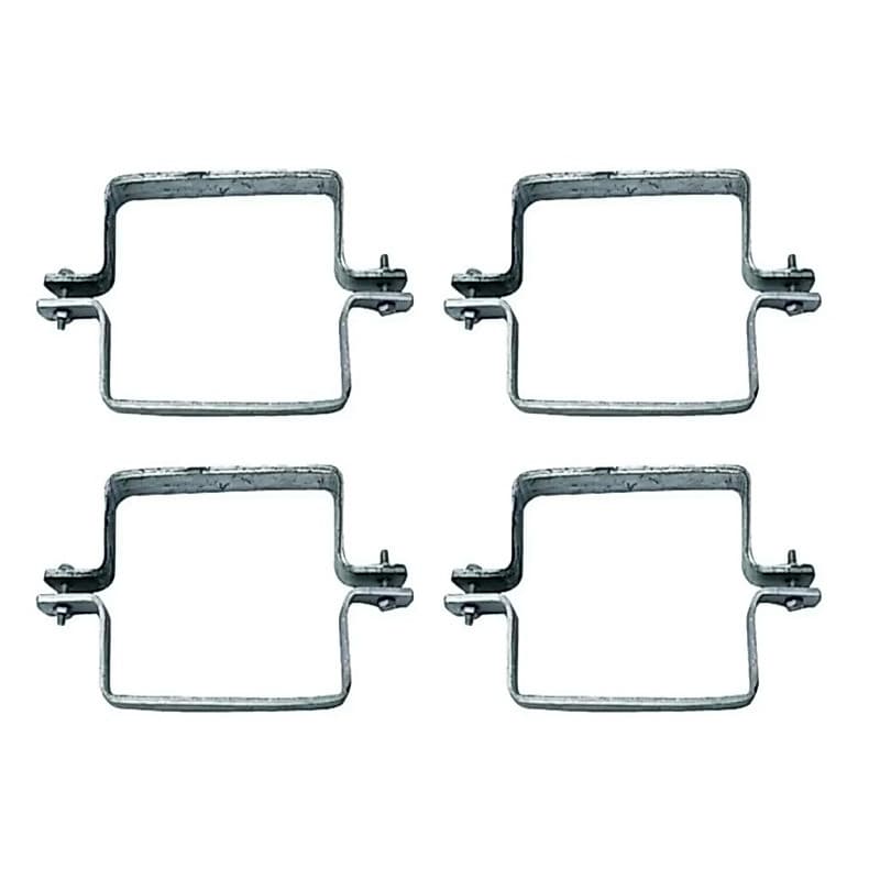 Kit 4 Abraçadeira Poste Ferro Quadrada 0x0 Fixação Luminária Caixa Elétrica Externa Construção Civil Reforma Obra