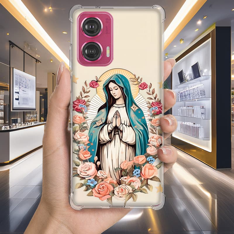 Capa Capinha MOTO G30 G20 G10 G15 G14 G13 G9 POWER PLUS PLAY G8 Anti-impacto Personalizada fé NOSSA SENHORA (3414)