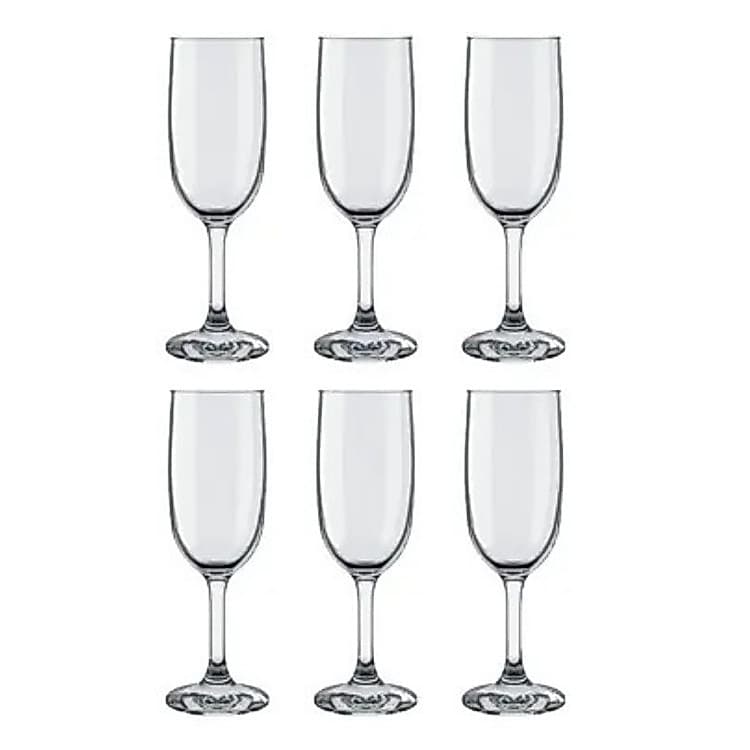 Jogo 6 Taças Gallant Nadir 195ml de Vidro Transparente para Champanhe Espumante