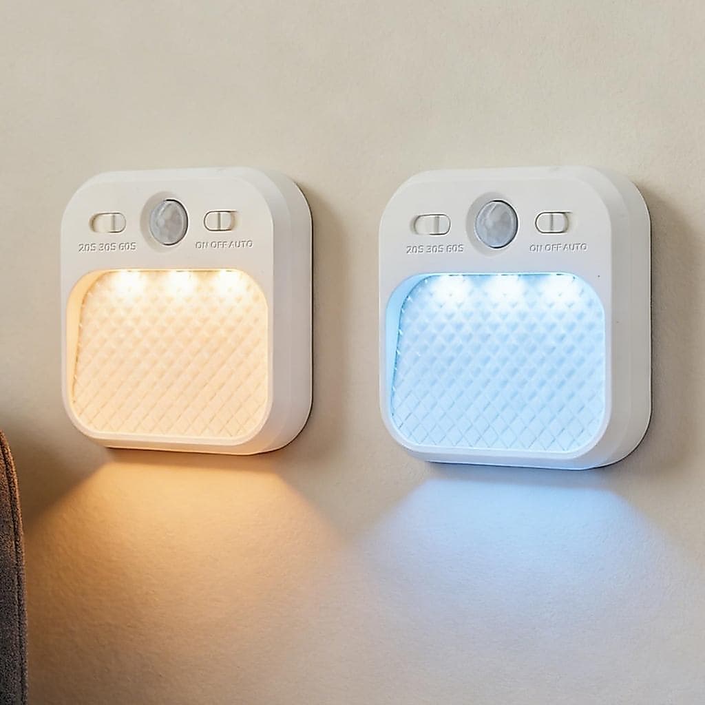 Luz Noturna com Sensor de Movimento, Luz LED Magnética Recarregável para Armário com 3 Temperaturas de Cor e Regulagem d