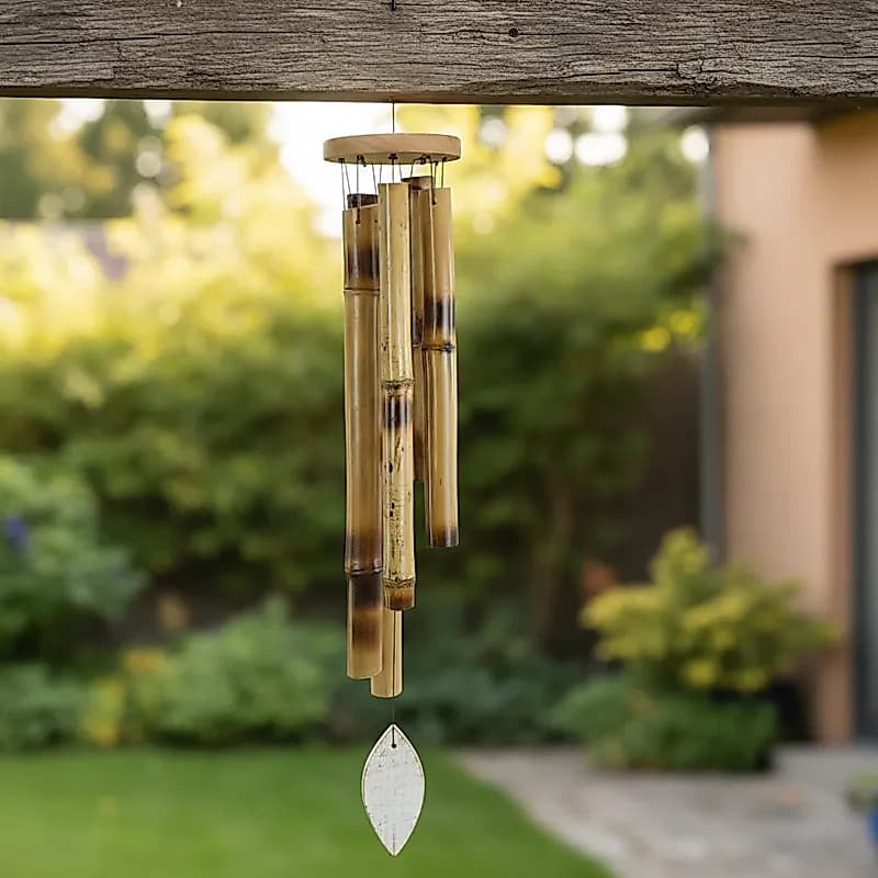 Sino Dos Ventos De Bambu 65cm Decorativo Jardim E Varanda