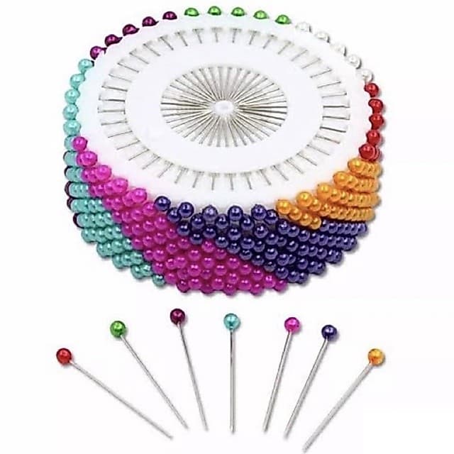 40 Alfinetes pra costura, papelaria e artesanato 35mm disco alfinete cabeça colorida