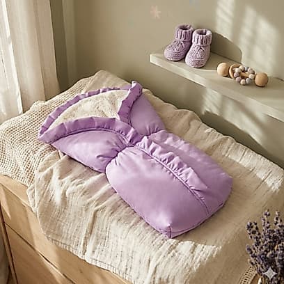 Porta Bebê Saco De Dormir com Sherpa Menina Lilás