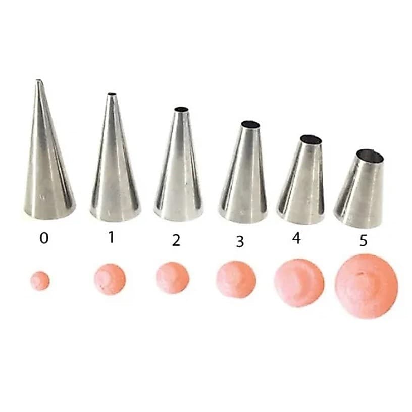 Kit Bico Liso Perlé Grande com 6 Peças em Inox
