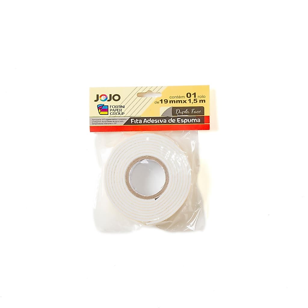 kit com 5 Fita Banana Adesiva de Espuma Dupla Face 19mm x 1,5m Profissional Top Igual Toke e Crie