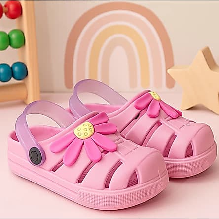 Sandália Papete Infantil Menina Feminina Confortável Estilosa Flor Casual Delicada