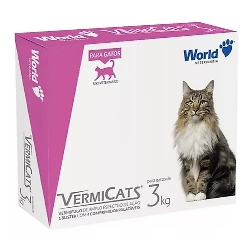 Kit 2 Caixas Vermicats Gatos 3kg De 600mg