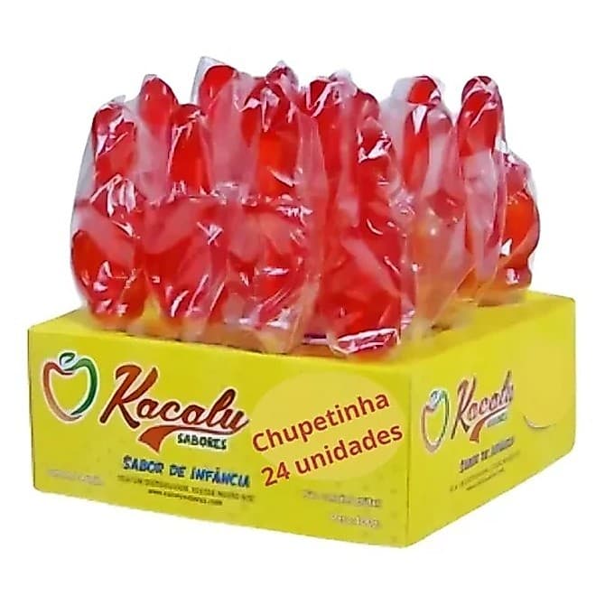 24 Pirulitos retrô chupetinha sabor cereja 16 gramas cada