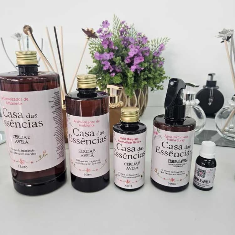 Cereja e Avela Aromatizador 1l 500ml Home Spray 350ml Essencia em Óleo 30ml Refil Nevoa 200ml Aroma