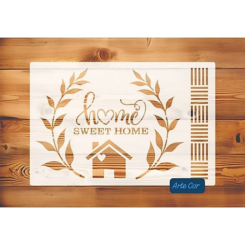 Estencil Molde Pintura  " Home Sweet " 30 x 20 cm