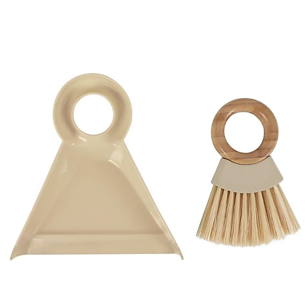 Kit com Escova para Limpeza e Pá Pequena em Plástico  - Oikos