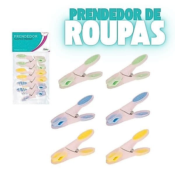 Kit Pregador Para Varal Roupa Art House 12 24 36 Unidades Plástico Durável Prendedores Madeira Cores