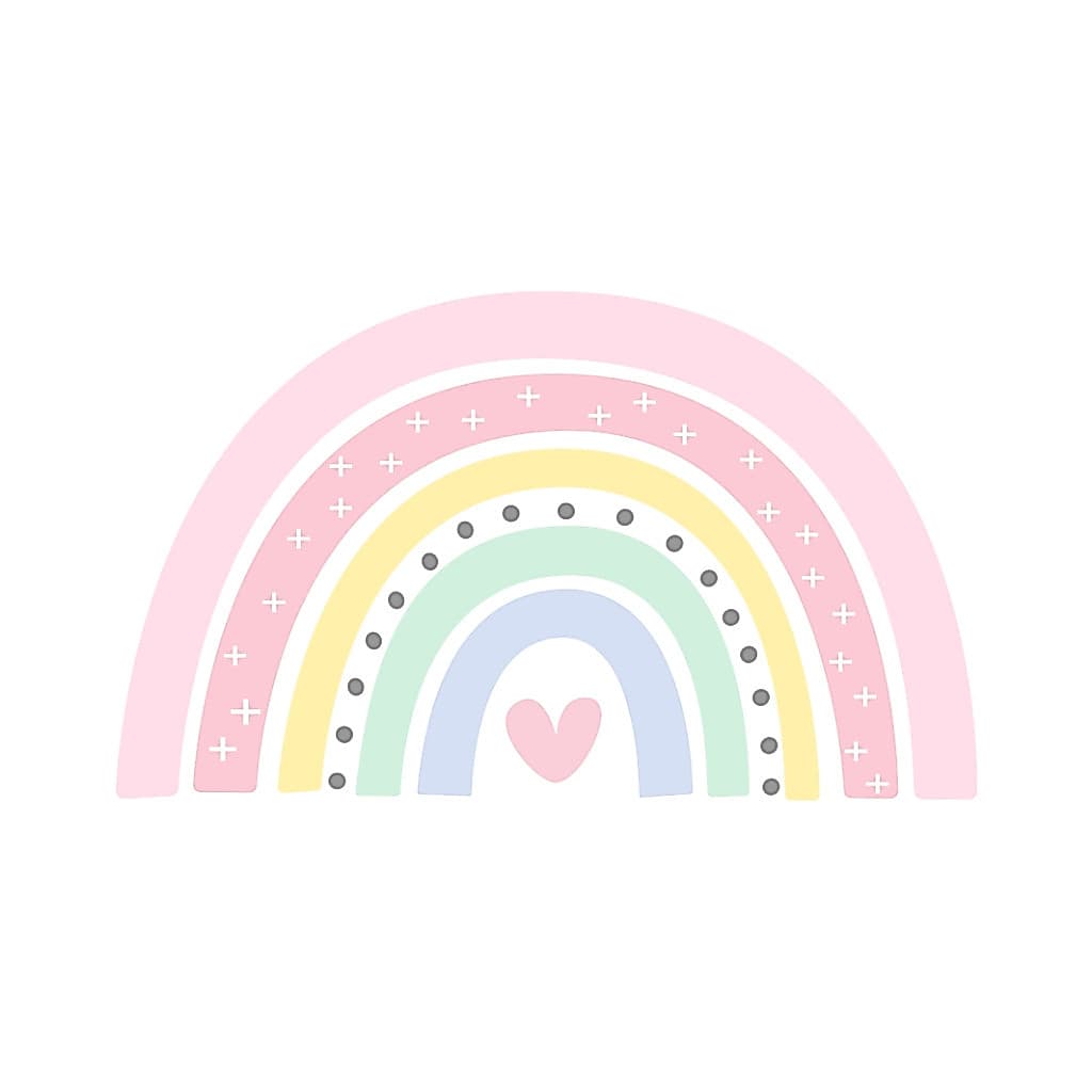 Adesivo de Parede Decoração Infantil Arco Iris - Tons Chiclete
