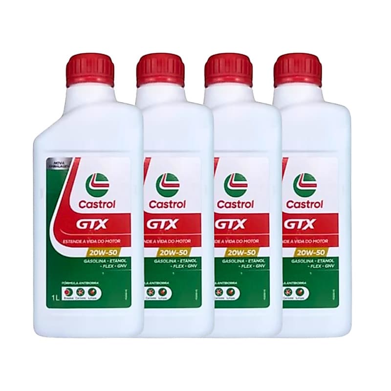 Kit Troca De Óleo 4 Litros Castrol Gtx 20w50 S