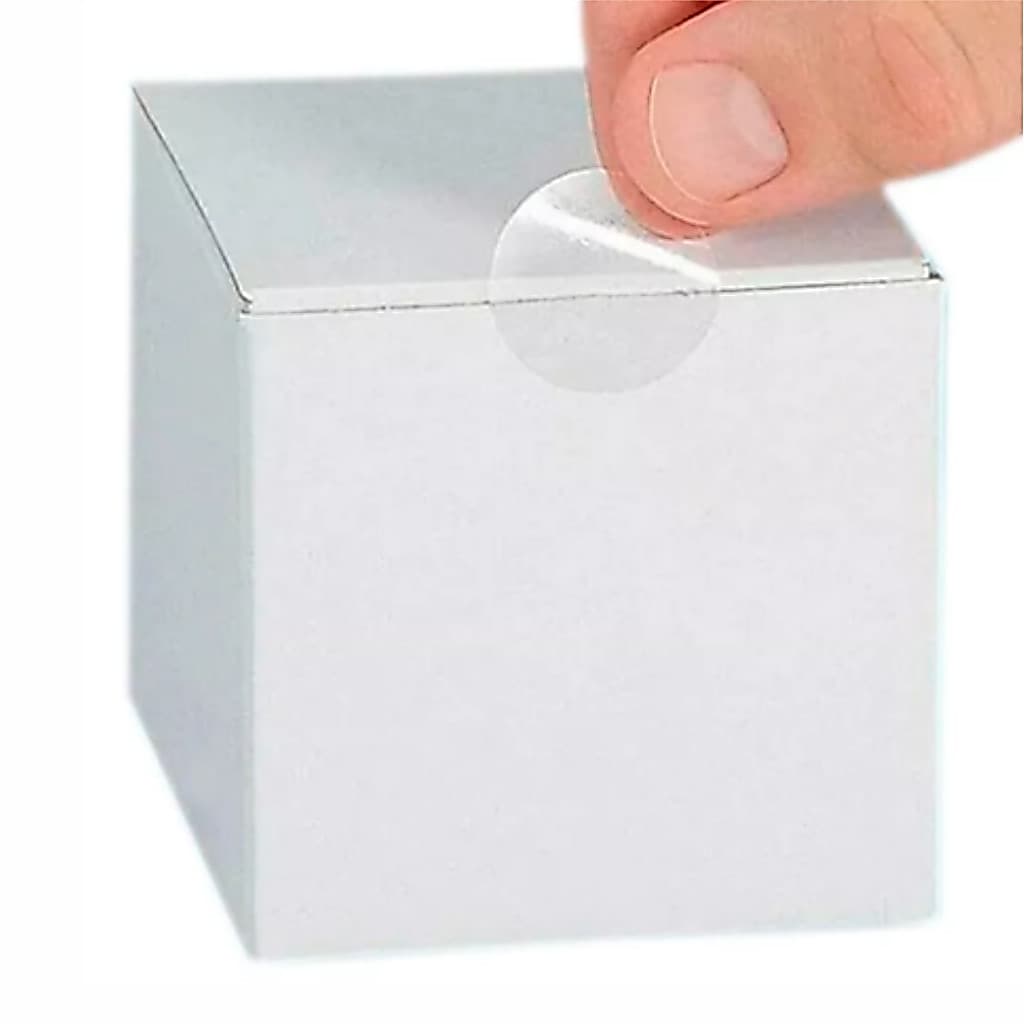 Etiqueta Redonda Bolinha Transparente Alta Resistência - 15mm