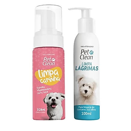 Combo Kit Higiene Pet Limpa Carinha + Limpa Lágrimas para Cães