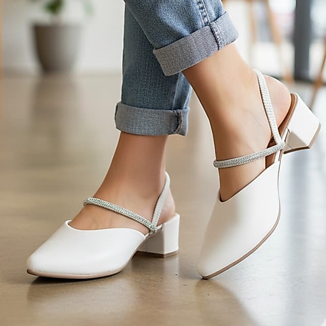 Scarpin Mule Feminino Casual 2 em 1 Social Confortavel Elastico Traseiro Salto Baixo Grosso Bloco