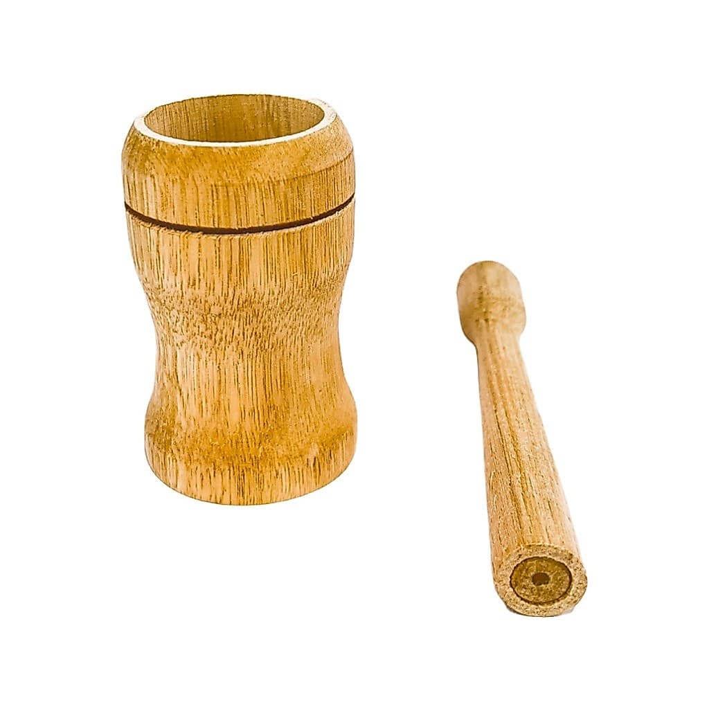 Mini Pilão De Madeira Socador De Alho Condimentos e Temperos