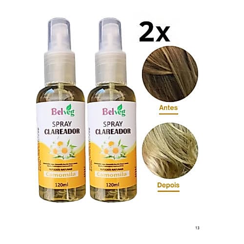 Kit 2 Spray Clareador Intenso Capilar 120 ml Cada Reflexos Naturais