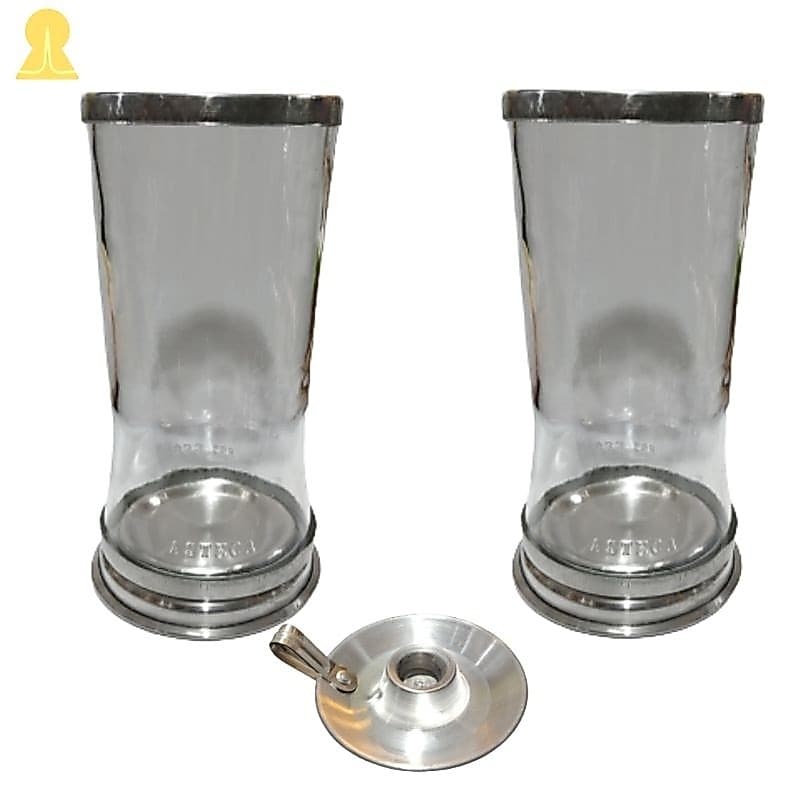 2 Copos Suporte Vela 7 Dias Vidro Antichamas + Castiçal para vela palito