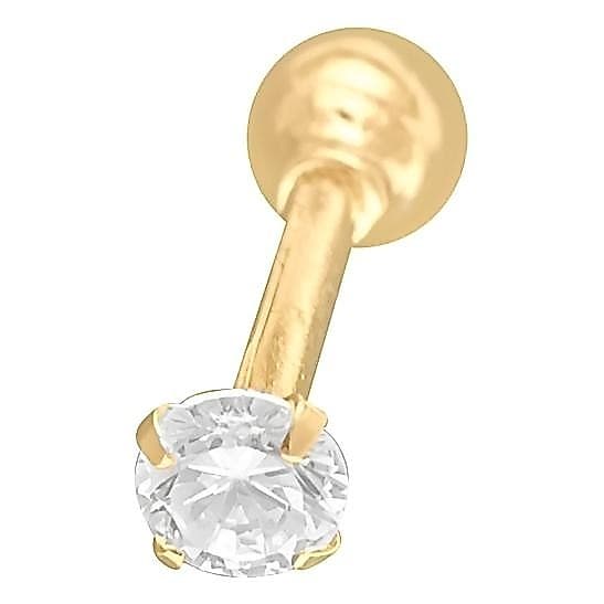 Piercing Tragus Helix Cartilagem Ouro Puro 18k