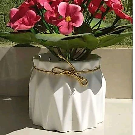 Vaso decorativo Cachepô gesso texturizado para Suculentas Cactos e outras plantas trabalho manual