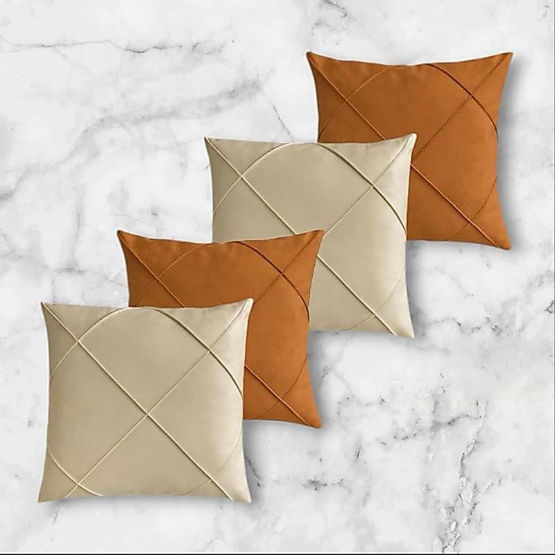 4 Capas de Almofadas Suede Drapeada 45x45