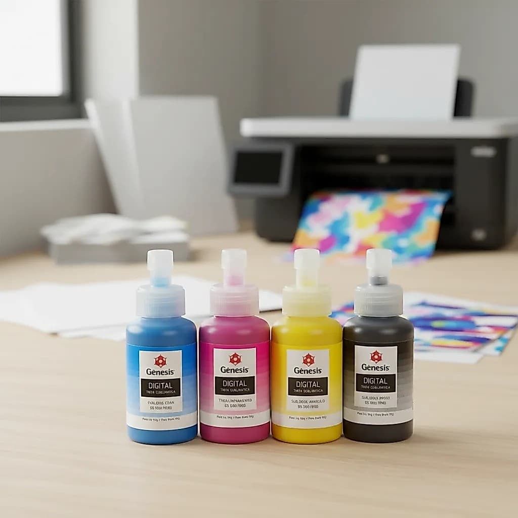 Kit 4 Cores Tinta com Dosador Sublimatica Gênesis Sublidesk 100ml - ENVIO IMEDIATO
