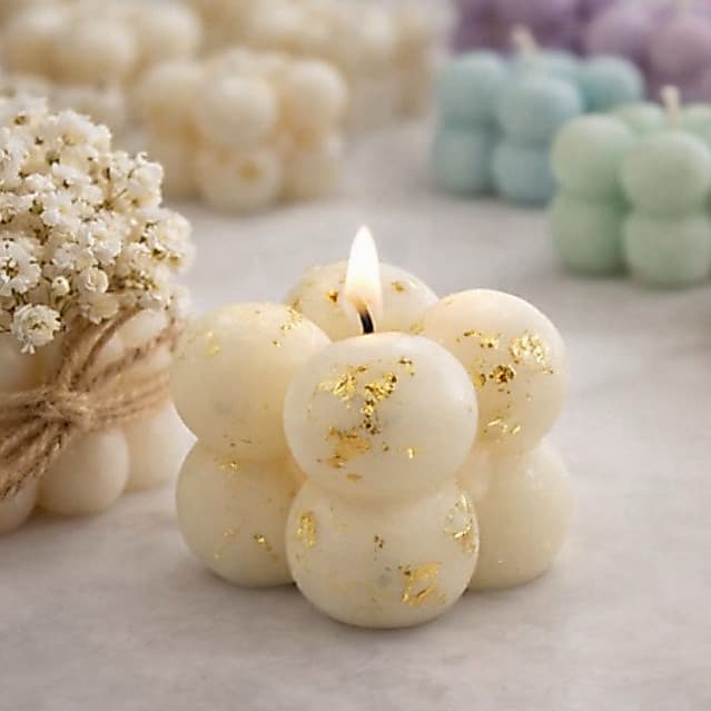 Kit Lembrancinha Vela Bubble Aromática Personalizada | Casamento, Batizado, Chá de Bebê | Mini Vela Decorativa